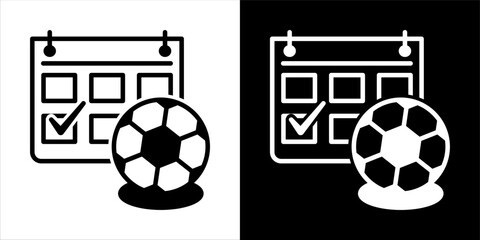 A black and white schedule icon