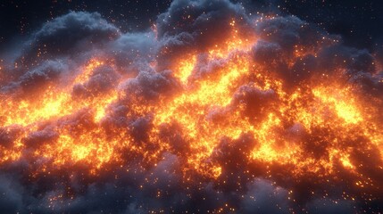 Fiery Cloud Formation, Night Sky