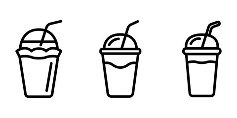 smoothie outline or line icon design bundle.