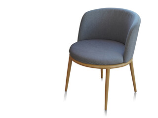 inside right view antique blue and brown chair on white background, object, decor, furniture, fashion, home, house, copy space