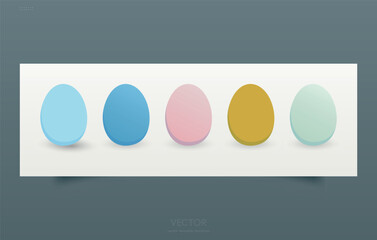 Happy Easter Greeting Card with Pastel Lavender Background and Decorative Eggs Elegant Spring Holiday Template