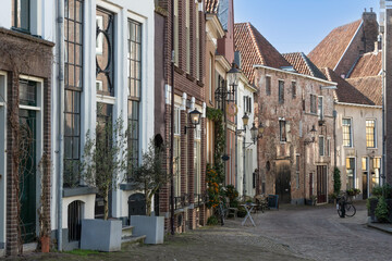 Street in the old center of the medieval city of Deventer.