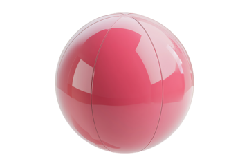 Plastic Beach Ball Isolated on Transparent Background PNG Image.