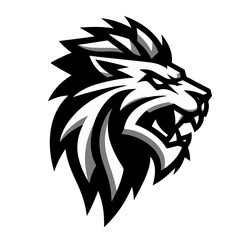 Fototapeta premium Head animal esport logo black and white style