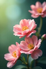 Obraz premium Soft focus on delicate fabric flowers in various shades, decor, close-up