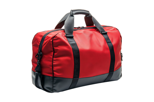 Waterproof Gym Workout Bag Isolated on Transparent Background PNG Image.