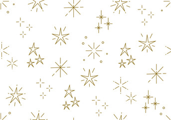 Seamless pattern with golden stars. Christmas, birthday design in golden color on a light background. Trendy modern vector illustration. Cute hand drawn flat design