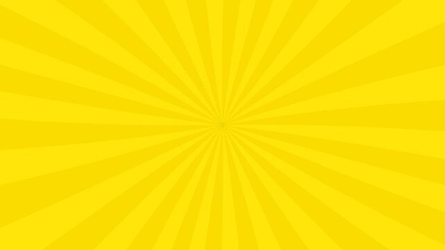 Sunburst Starburst rays yellow color background. Rotating Sun ray animation background. Animated shining sun. Slow Motion video.