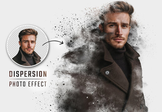 Smoke Dispersion Photo Effect Mockup