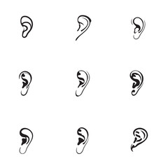 Human ear icon set
