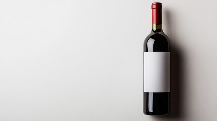 Red wine bottle with blank label on white background. Easily apply your custom design on the label. 