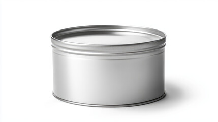 Generic Tin Can with Copy Space Isolated on a White Background.