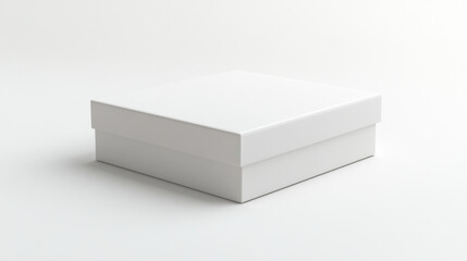 Naklejka premium White flat pasteboard box isolated on white background with original shadow with clipping path
