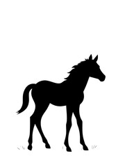 Obraz premium Horse illustration icon, black silhouette vector