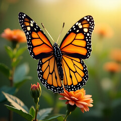 Fototapeta premium butterfly on flower