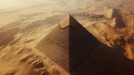Giza desert aerial view featuring great pyramid and sphinx high resolution picture