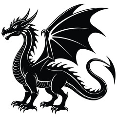Naklejka premium black dragon vector illustration