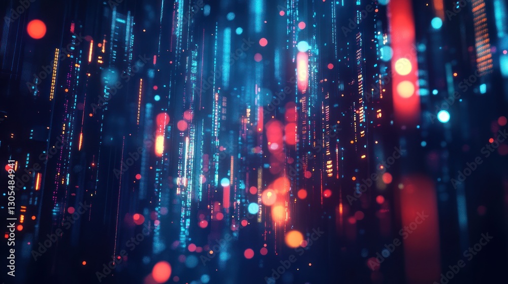 Poster abstract digital data flow background, possible use in technology, data visualization, or digital ar