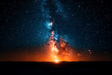 Naklejka premium A breathtaking view of the Milky Way galaxy at twilight