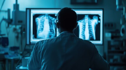 Fototapeta premium Doctor looking at ct scan