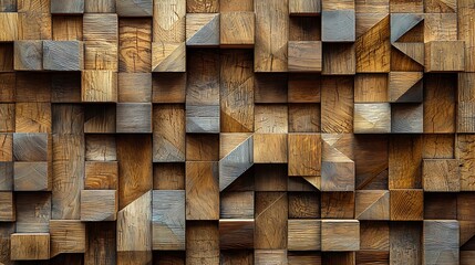 Wood Block Wall Design Pattern