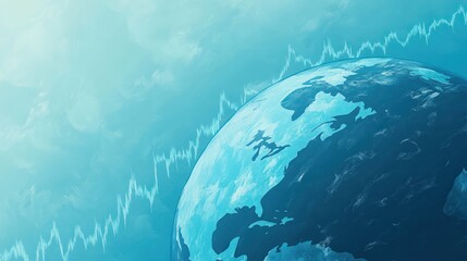 Global trends, world economy, financial market, digital earth, abstract background, stock photo