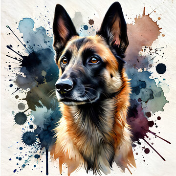 Belgian Malinois Watercolor