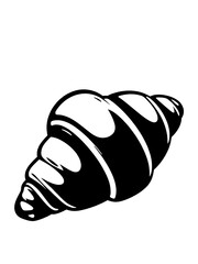 Croissant illustration icon, black silhouette vector