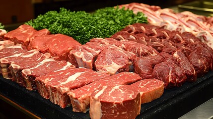 Display of assorted premium cuts
