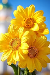 Obraz premium A bunch of yellow flowers sitting on top of a table