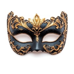 Luxurious venetian mask with intricate diamond designs on white high resolution picture