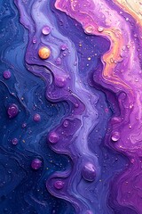 a close up of a purple and blue background with water droplets
