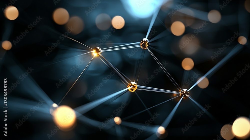 Poster hyper realistic electronic global intelligence system featuring an abstract tech background with ill