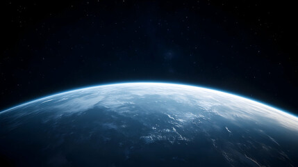 Obraz premium A stunning view of Earth from space, showcasing its curved horizon and atmospheric layer. This image captures the beauty and fragility of our planet in the vast universe.