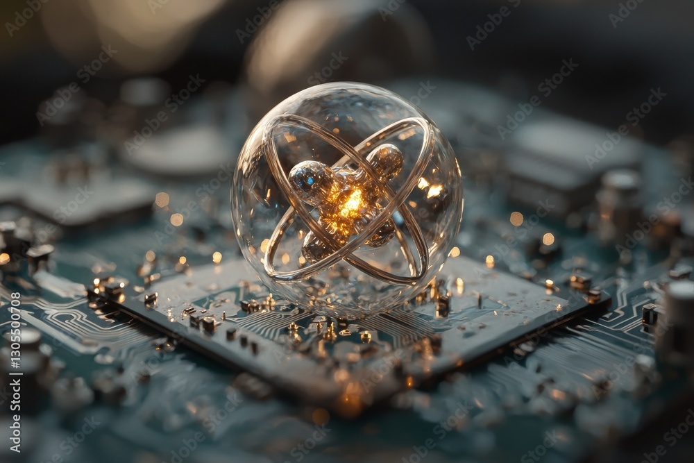 Poster the concept of a quantum supercomputer represents the future of technology and the internet of thing