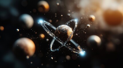 The mysterious world of subatomic particles, quantum, mechanics, physics is depicted in an abstract image representing quantum mechanics