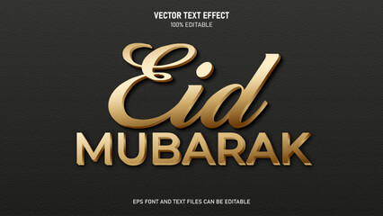 Eid mubarak 3d text style editable text effect