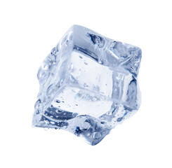 Obraz premium One crystal clear ice cube isolated on white