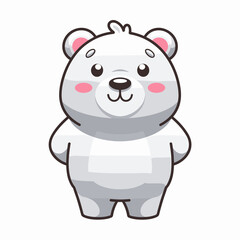 Fototapeta premium Adorable Cartoon Polar Bear with Blushing Cheeks