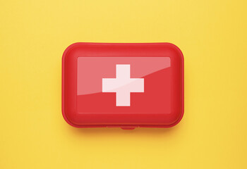 First Aid Kit on yellow