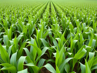 Fototapeta premium Lush Green Corn Field
