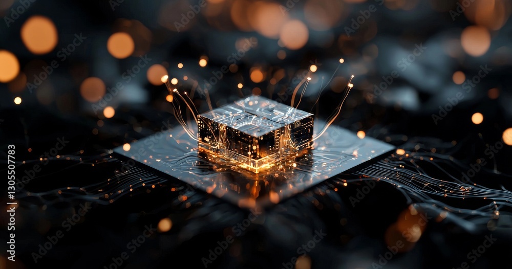 Poster modern technology incorporates cpu sockets in big data centers to facilitate 3d rendering and light 