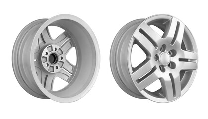 Car alloy wheel isolated on white background