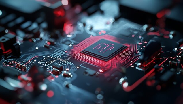 La cpu, la memoria, il processore, il digitale e la tecnologia futuristica sono tutti connessi