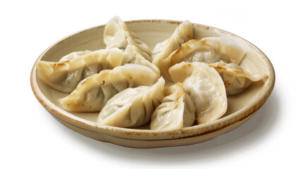 dumplings on white background