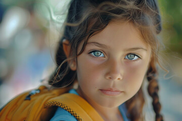Obraz premium Schoolkid studying at school, generative ai