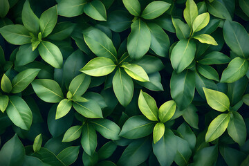 Fototapeta premium close-up of lush green leaves, vibrant and rich in color,