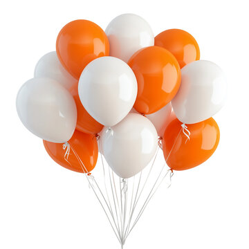 Party balloons in white and orange, balloons