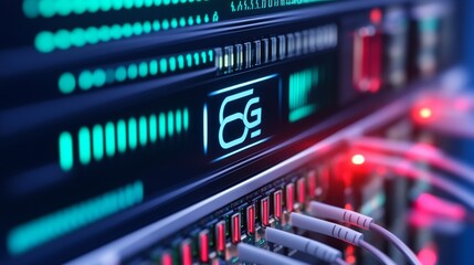 Close-up of advanced server technology setup.