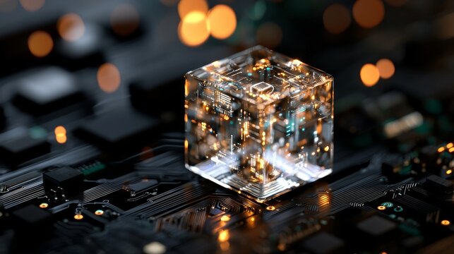 Quantum computing's potential is represented by quantum processors, quantum cryptography, and quantum simulations, all of which push the boundaries of computational power